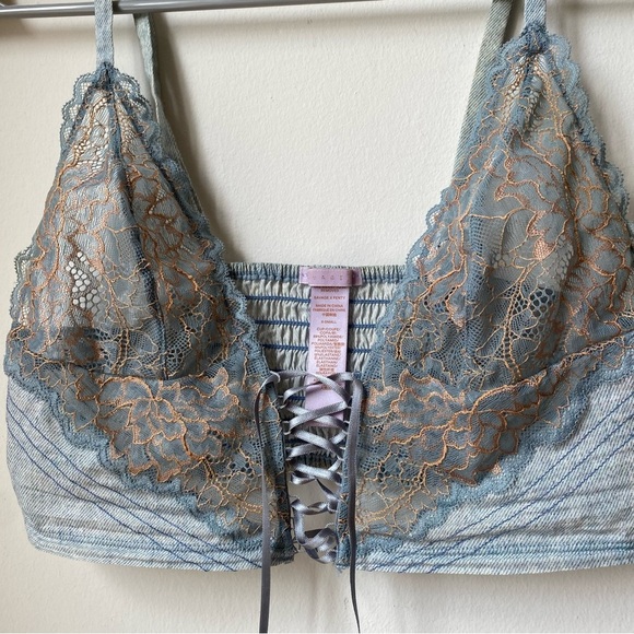 Savage x fenty Lace Bralette in Blue and Gray XS - Picture 3 of 5